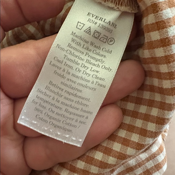 Everlane Light Brown and White Gingham High-Waist Women's Shorts Size 4 - Picture 3 of 9